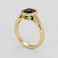 3.02 Ct. Green Sapphire Ring, 14K Yellow Gold 2