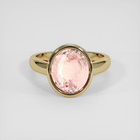 5.48 Ct. Peach Sapphire Ring, 14K Yellow Gold 1