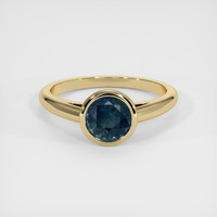 1.27 Ct. Greenish Blue Sapphire Ring, 14K Yellow Gold 1