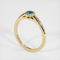 0.74 Ct. Greenish Blue Sapphire Ring, 14K Yellow Gold 2