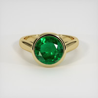 3.42 Ct. Emerald Ring, 18K Yellow Gold 1