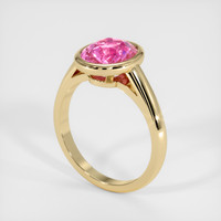 3.34 Ct. Pink Sapphire Ring, 18K Yellow Gold 2