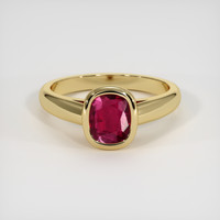 1.20 Ct. Ruby Ring, 18K Yellow Gold 1