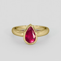1.51 Ct. Pinkish Red Ruby Ring, 18K Yellow Gold 1