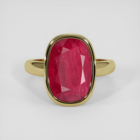 6.82 Ct. Pinkish Red Ruby Ring, 18K Yellow Gold 1