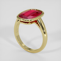 6.82 Ct. Pinkish Red Ruby Ring, 18K Yellow Gold 2