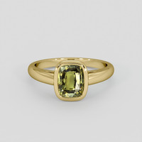 1.86 Ct. Yellowish Green Sapphire Ring, 18K Yellow Gold 1
