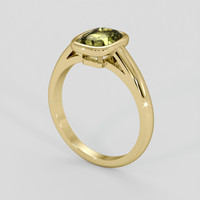 1.86 Ct. Yellowish Green Sapphire Ring, 18K Yellow Gold 2
