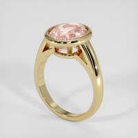 5.48 Ct. Peach Sapphire Ring, 18K Yellow Gold 2