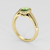 0.99 Ct. Bluish Green Sapphire Ring, 18K Yellow Gold 2