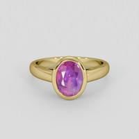 2.17 Ct. Pinkish Purple Sapphire Ring, 18K Yellow Gold 1
