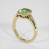 1.74 Ct. Yellowish Green Sapphire Ring, 18K Yellow Gold 2