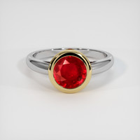 1.67 Ct. Ruby Ring, 14K Yellow & White 1