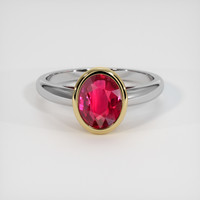 2.03 Ct. Ruby Ring, 14K Yellow & White 1