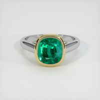 2.79 Ct. Emerald Ring, 18K Yellow & White 1