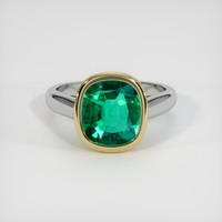 2.45 Ct. Emerald Ring, 18K Yellow & White 1