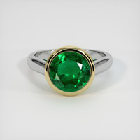 3.42 Ct. Emerald Ring, 18K Yellow & White 1