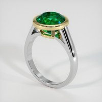 3.42 Ct. Emerald Ring, 18K Yellow & White 2