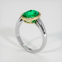 2.29 Ct. Emerald Ring, 18K Yellow & White 2