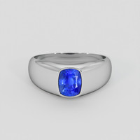 2.03 Ct. Blue Sapphire Ring, Platinum 950 1