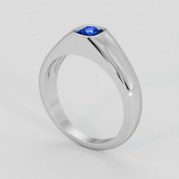 0.78 Ct. Blue Sapphire Ring, Silver 2