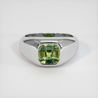 2.53 Ct. Green Sapphire Ring, 14K White Gold 1