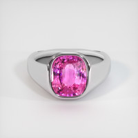 5.12 Ct. Purplish Pink Sapphire Ring, 18K White Gold 1
