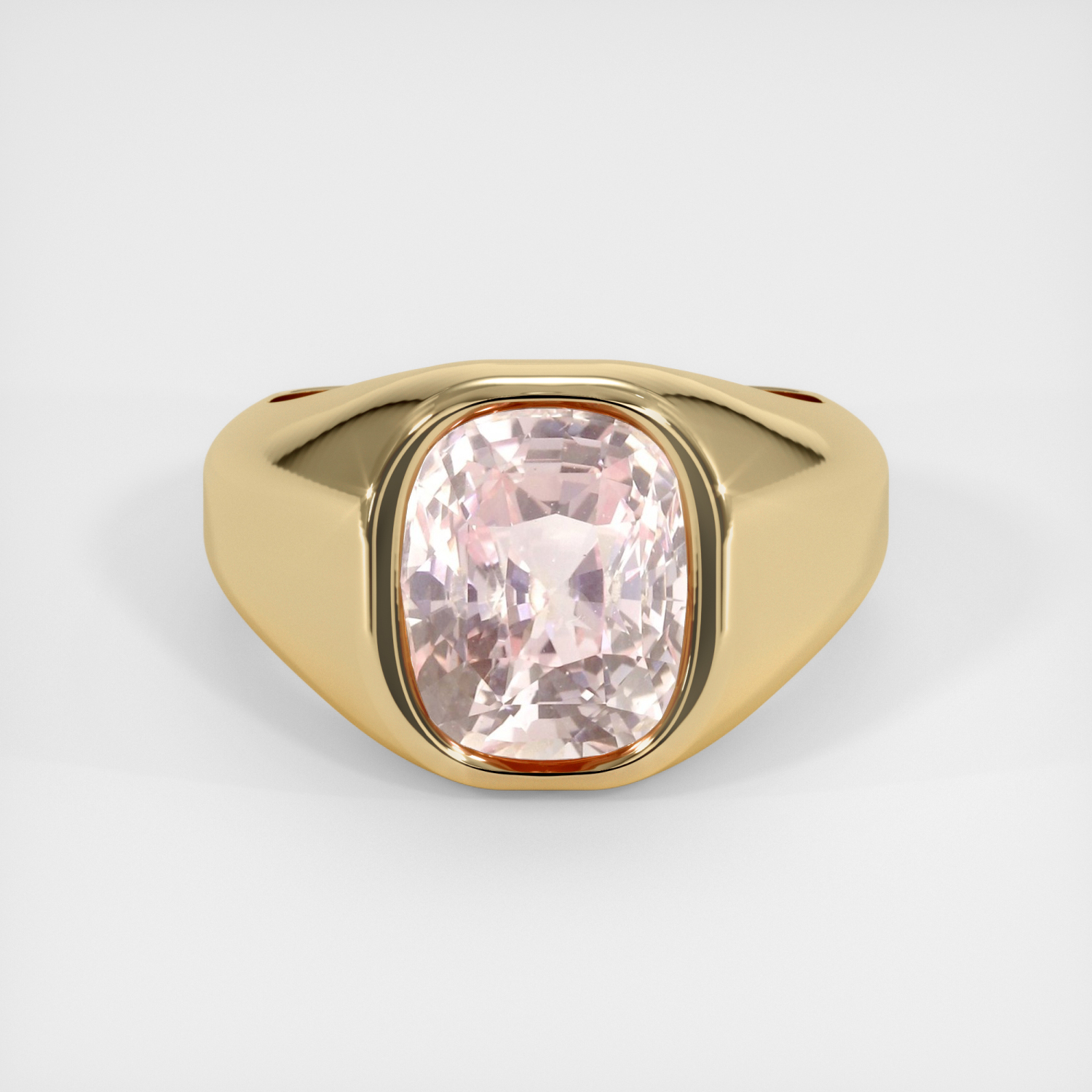 Padparadscha Men's Sapphire Ring 5.28 Ct. 14K Yellow Gold | The