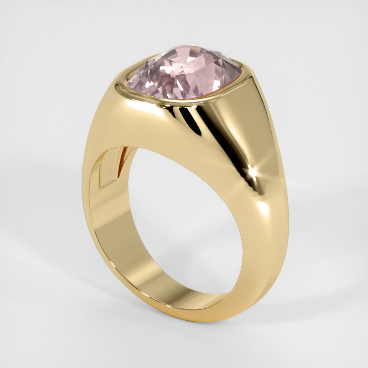Padparadscha Men's Sapphire Ring 5.28 Ct. 14K Yellow Gold | The