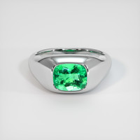 2.15 Ct. Emerald Ring, 18K White Gold 1