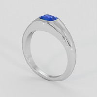 0.82 Ct. Blue Sapphire Ring, 18K White Gold 2