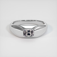 0.66 Ct. Grey Sapphire Ring, 18K White Gold 1