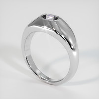 0.66 Ct. Grey Sapphire Ring, 18K White Gold 2
