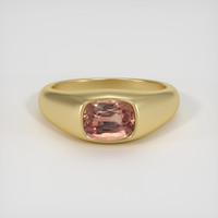 4.03 Ct. Padparadscha Sapphire Ring, 14K Yellow Gold 1