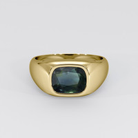 2.03 Ct. Bluish Green Sapphire Ring, 14K Yellow Gold 1