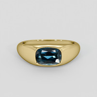2.55 Ct. Greenish Blue Sapphire Ring, 14K Yellow Gold 1
