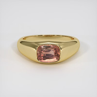 4.03 Ct. Padparadscha Sapphire Ring, 18K Yellow Gold 1