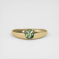 0.82 Ct. Bluish Green Sapphire Ring, 18K Yellow Gold 1