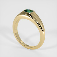 0.66 Ct. Bluish Green Sapphire Ring, 18K Yellow Gold 2