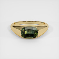 2.28 Ct. Yellowish Green Sapphire Ring, 18K Yellow Gold 1