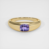0.80 Ct. Purple Sapphire Ring, 18K Yellow Gold 1