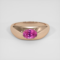 1.00 Ct. Purplish Pink Sapphire Ring, 14K Rose Gold 1
