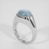 13.61 Ct. Blue Flash Moonstone Ring, Silver 2