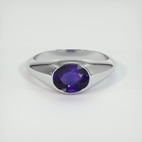 3.04 Ct. Bluish Purple Sapphire Ring, 14K White Gold 1
