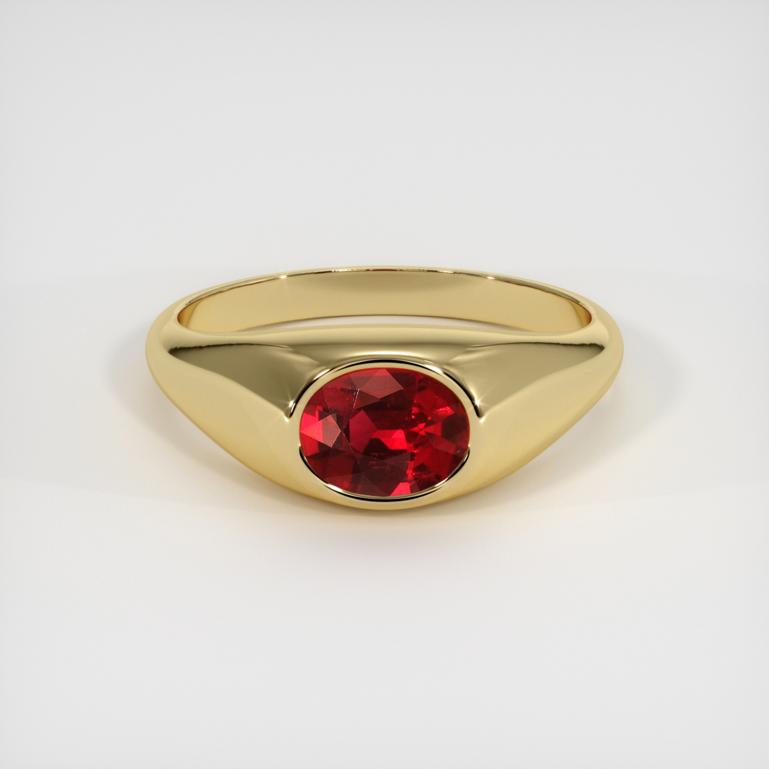 Men's Striking 14k Gold Plated Bold 5 Carat Oval Ruby cheapest Ring ~ Size 8