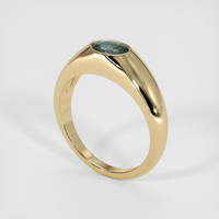0.97 Ct. Bluish Green Sapphire Ring, 14K Yellow Gold 2