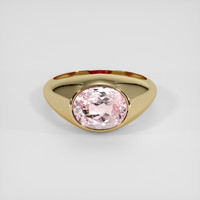 3.78 Ct. Pink Kunzite Ring, 18K Yellow Gold 1