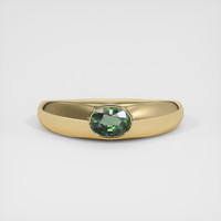 0.73 Ct. Green Sapphire Ring, 18K Yellow Gold 1