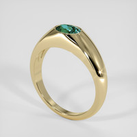 1.03 Ct. Bluish Green Sapphire Ring, 18K Yellow Gold 2