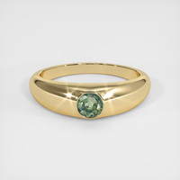 0.58 Ct. Bluish Green Sapphire Ring, 18K Yellow Gold 1